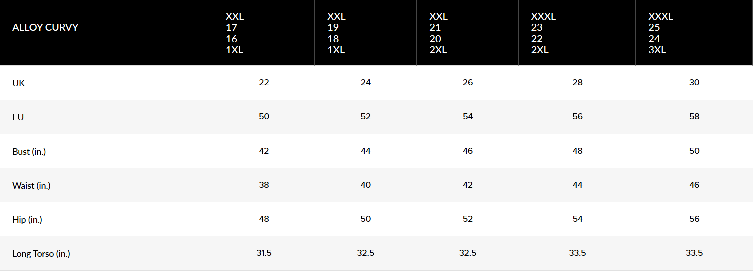 Find Your Perfect Fit: A Complete Guide to Alloy Clothing Size Chart